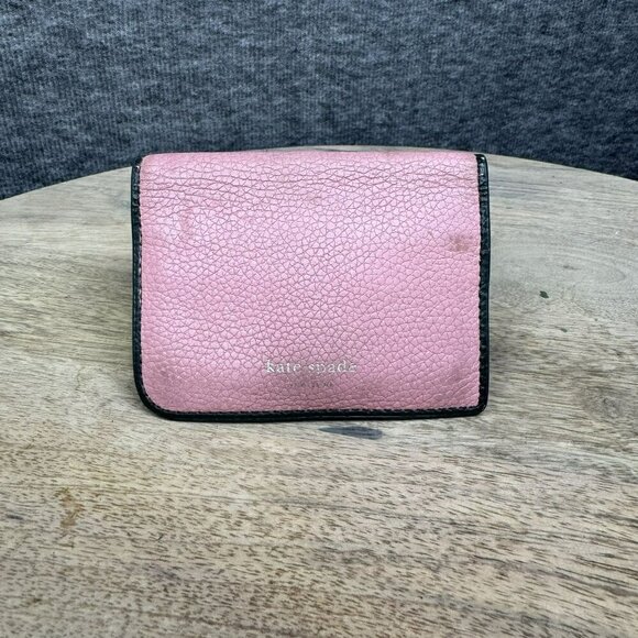 Kate Spade New York Pink Pebbled Leather Bi-Fold Wallet Card holder - Picture 10 of 10